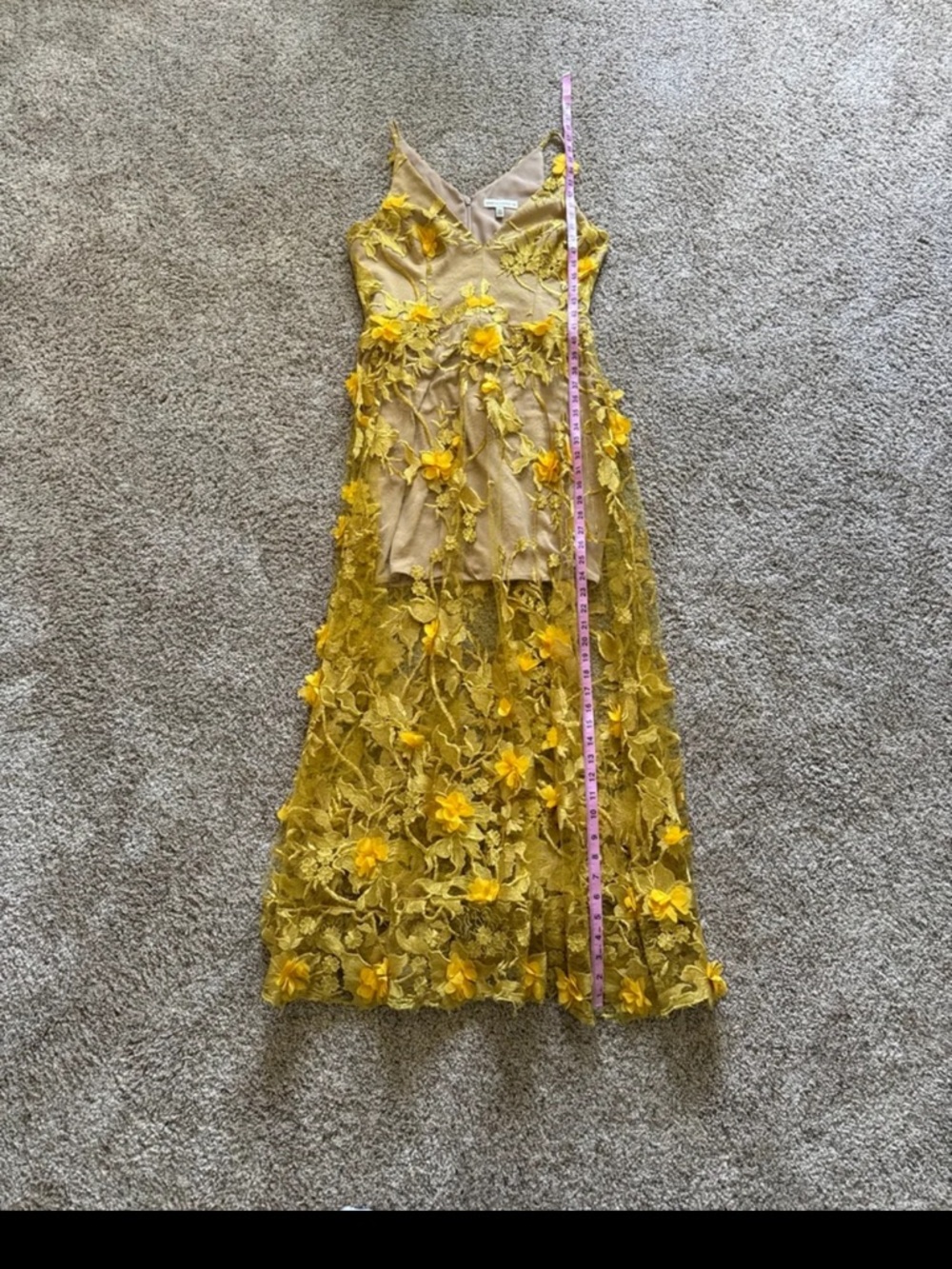 Dress the Population Yellow Floral Appliqué Maxi Dress - Picture 12 of 12